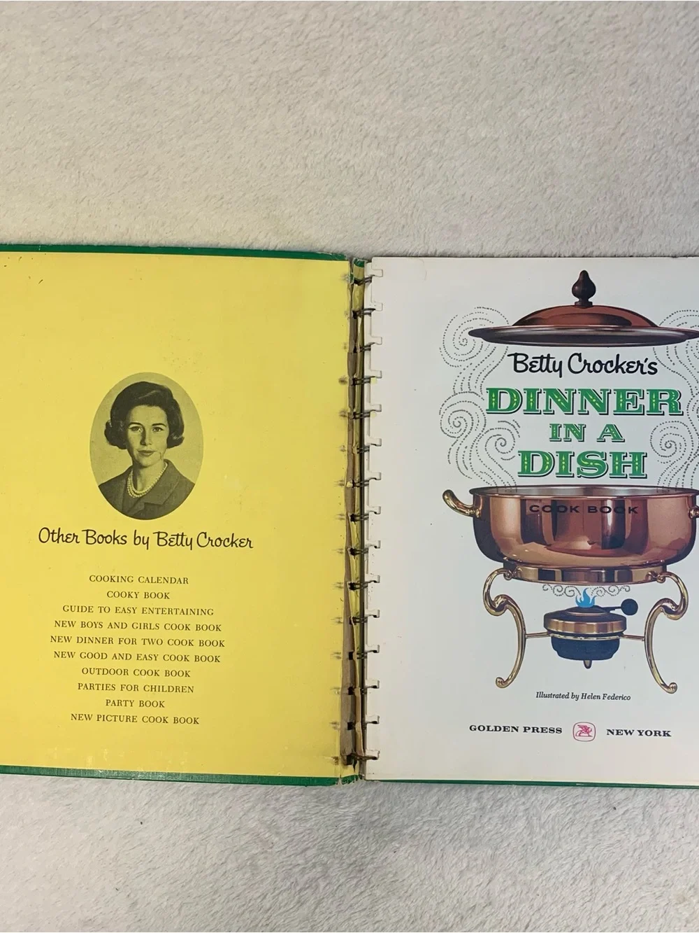 Vintage Betty Crocker Dinner in a Dish Cookbook 1965 1st Edition Spiral Bound